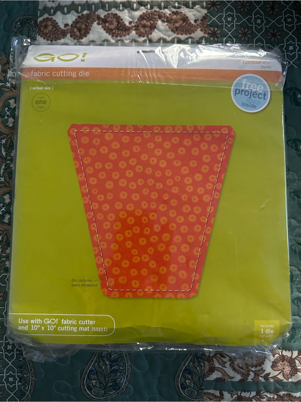 Accuquilt Go! Cutting Die - Orange Party Tumbler Shape